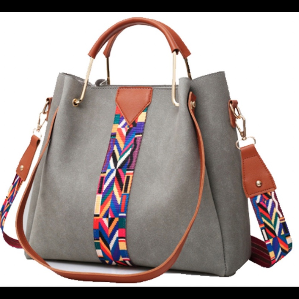 Aztec print suede bag/purse
